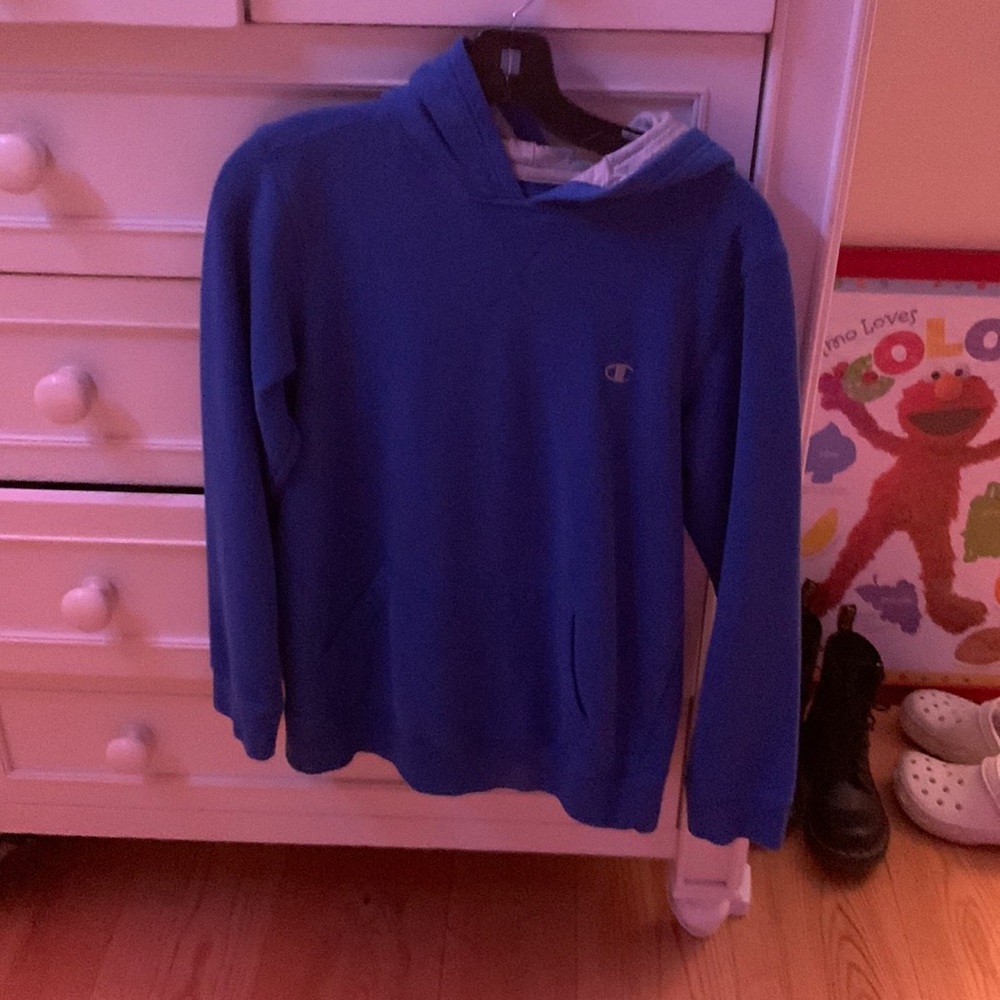 blue champion hoodie